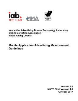 Mobile In-App Measurement Guidelines (MMTF Final V1.1)