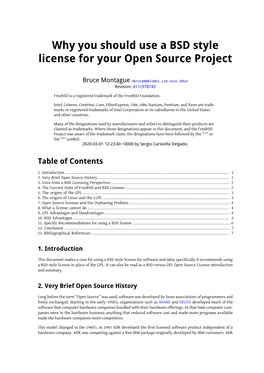 Why You Should Use a BSD Style License for Your Open Source Project