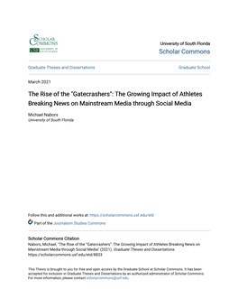 The Growing Impact of Athletes Breaking News on Mainstream Media Through Social Media
