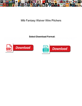 Mlb Fantasy Waiver Wire Pitchers