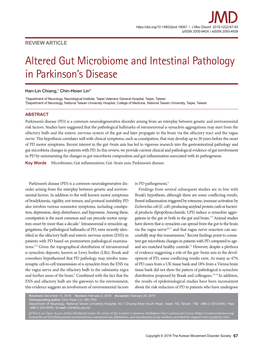 Altered Gut Microbiome and Intestinal Pathology in Parkinson's Disease