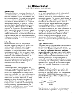 GC Derivatization Pierce 2003-2004 Applications Handbook & Catalog