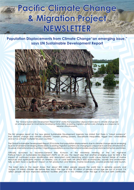 Pacific Climate Change & Migration Project NEWSLETTER