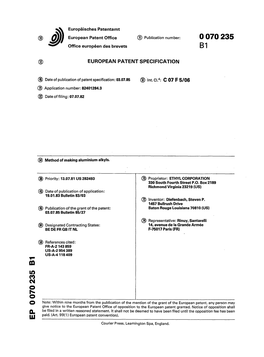 Method of Making Aluminium Alkyls