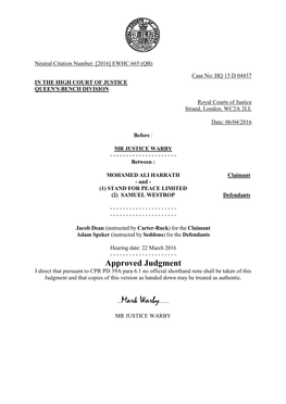 High Court Judgment Template