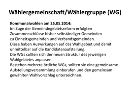 Informationen Wahl 2014