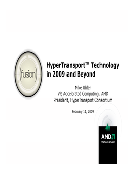 Hypertransport™ Technology in 2009 and Beyond