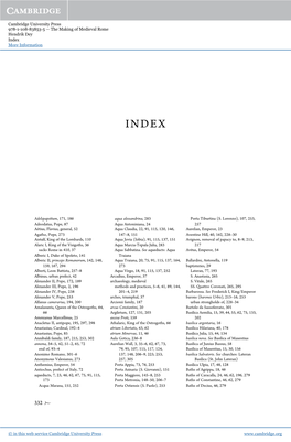 The Making of Medieval Rome Hendrik Dey Index More Information