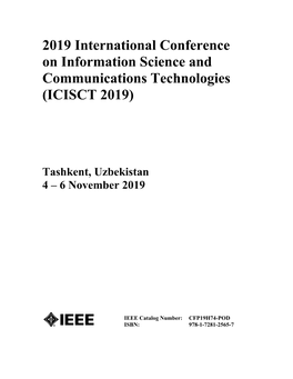 2019 International Conference on Information Science and Communications Technologies