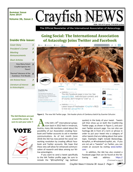 Crayfish News  Volume 36 Issue 2: Page 1