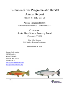 Tucannon River Programmatic Habitat Annual Report Project #: 2010-077-00