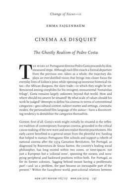 Cinema As Disquiet