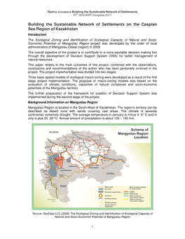 Building the Sustainable Network of Settlements on the Caspian Sea