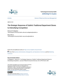 The Strategic Response of Dublin's Traditional Department Stores to Intensifying Competition