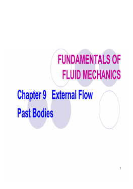 Chapter9 Externalflow Chapter 9 External Flow Past Bodies