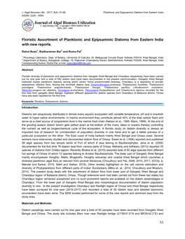 Floristic Assortment of Planktonic and Epipsammic Diatoms from Eastern India with New Reports