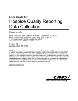 User Guide for Hospice Quality Reporting Data Collection