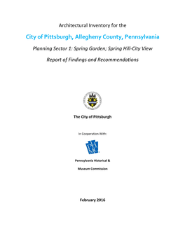 City of Pittsburgh, Allegheny County, Pennsylvania