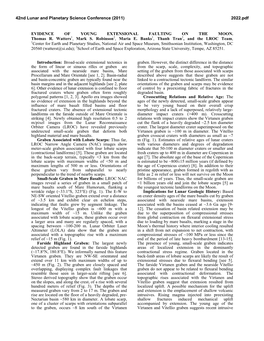 Evidence of Young Extensional Faulting on the Moon