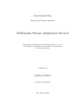 Multimedia Stream Adaptation Services