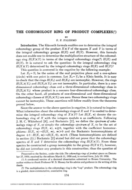 The Cohomology Ring of Product Complexes^)