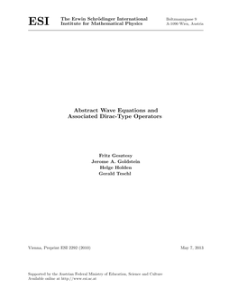 Abstract Wave Equations and Associated Dirac-Type Operators