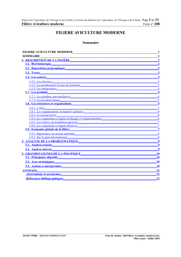 Filière Aviculture Moderne Fiche N° 208