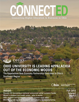 Ohio University Is Leading Appalachia out of the Economic Woods “New Economy Partnership” Bolsters 4 Regional and State Economy