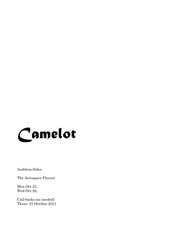 Camelot Audition Sides R2