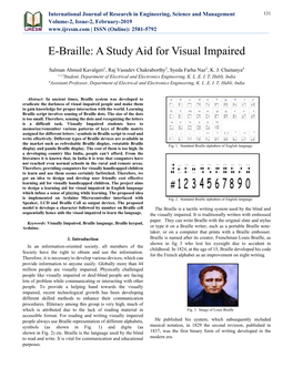 E-Braille: a Study Aid for Visual Impaired