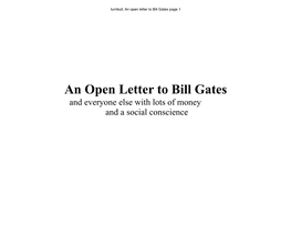 An Open Letter to Bill Gates Page 1