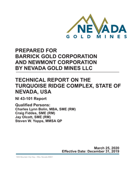 Turquoise Ridge Complex Technical Report NI 43-101 – March 25, 2020 Page I