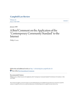 Contemporary Community Standard