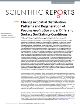 Change in Spatial Distribution Patterns and Regeneration Of