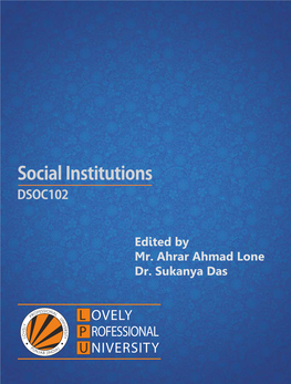 Social Institutions DSOC102