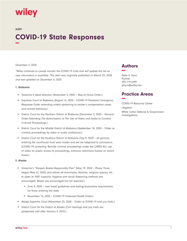 COVID-19 State Responses −