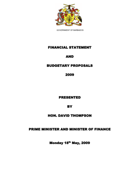 Financial Statement and Budgetary Proposals 2009