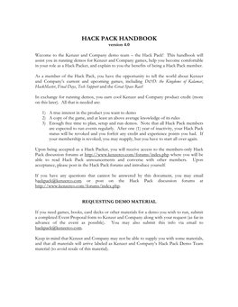 HACK PACK HANDBOOK Version 4.0