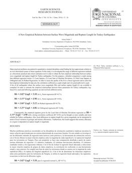 Ms = 1.15* Logl + 4.98, for L1 Norm Regression (R =0.92)