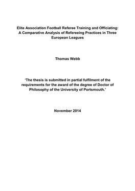 Elite Association Football Referee Training and Officiating: a Comparative Analysis of Refereeing Practices in Three European Leagues