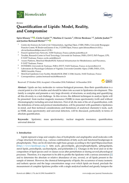 Quantification of Lipids: Model, Reality, and Compromise