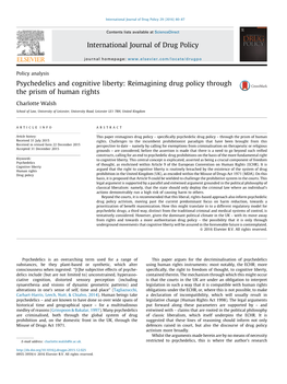 Psychedelics and Cognitive Liberty: Reimagining Drug Policy Through