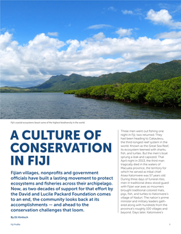 A Culture of Conservation in Fiji