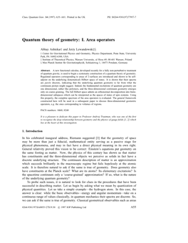 Quantum Theory of Geometry: I. Area Operators