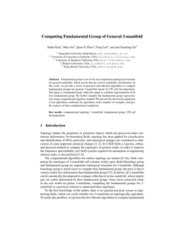 Computing Fundamental Group of General 3-Manifold