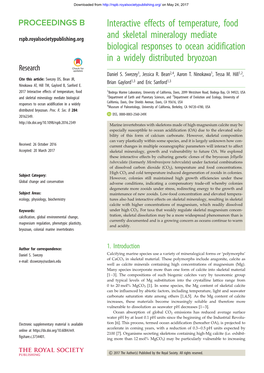 Interactive Effects of Temperature, Food and Skeletal Mineralogy Mediate