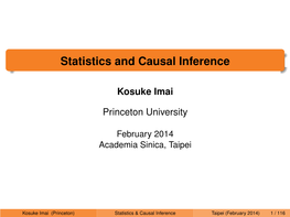 Statistics and Causal Inference