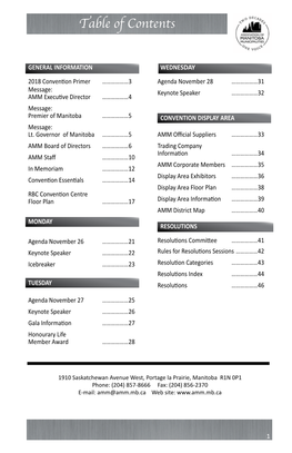 Table of Contents