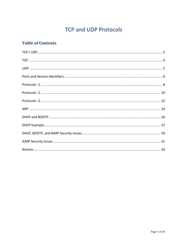 TCP and UDP Protocols