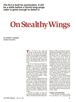 On Stealthy Wings